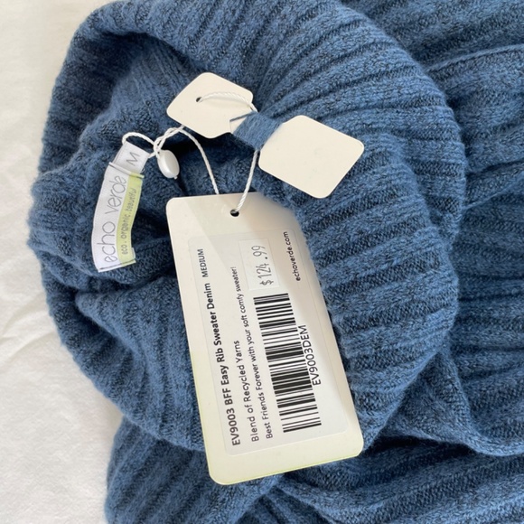 Echo Verde Long Sleeve Turtleneck Sweater Blue Women’s Size Medium NEW - Picture 3 of 10